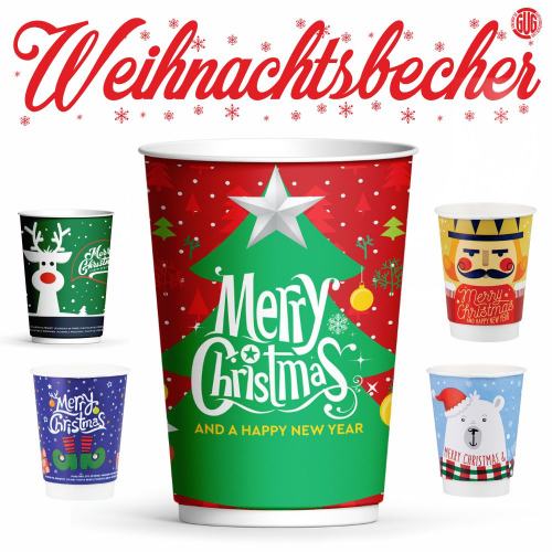 Glühweinbecher 0,2L - Weihnachtsbecher - Kaffeebecher Doppelwand